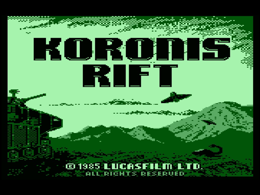 Title Screen of Koronis Rift for Atari 8-bit